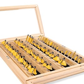 TOOLDO Router Bits Set 50 Pieces,1/4â Shank Tungsten Carbide Router Bits, Professional Router Bit Kit for DIY, Woodworking Project