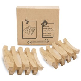 BPC Bamboo Soap Dish (Pack of 2) – Fast Draining Wooden Bar Soap Holder, Friendly Bathing Handwash Bathroom Accessory for Sink & Shower