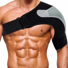 Shoulder Stability Brace Adjustable Shoulder Support with Pressure Pad, Light Breathable Neoprene Rotator Cuff Shoulder Support for Sport, Dislocated AC Joint, Labrum Tear, Shoulder Pain Black Healthcare - Color: Left