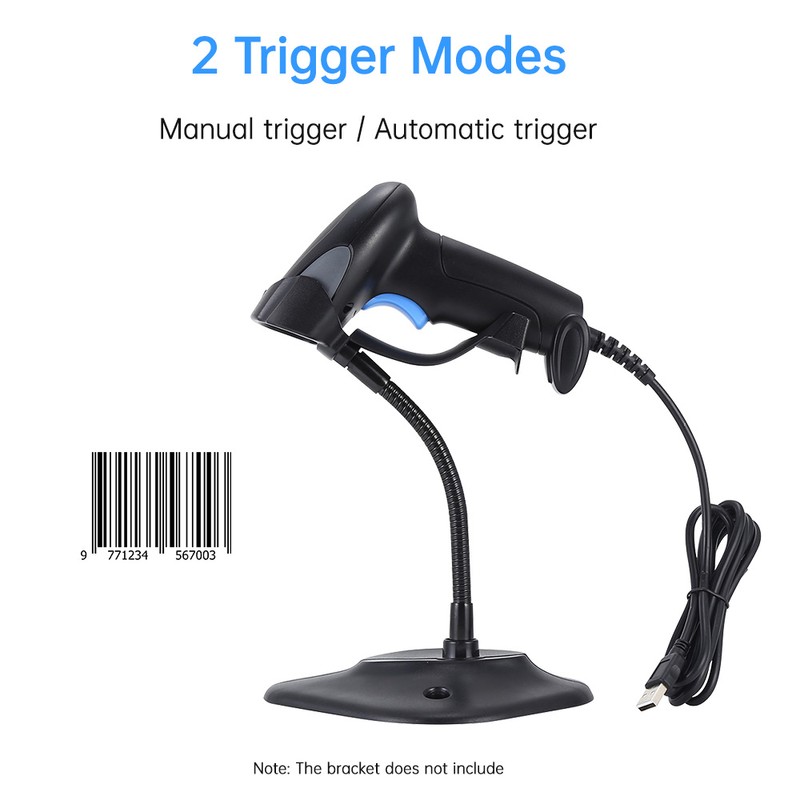 1D Laser Barcode Scanner Wired Bar Code Reader With Buzzer