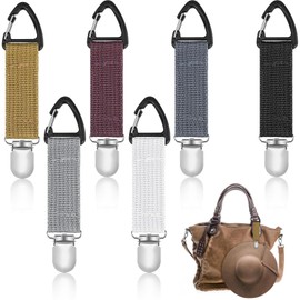 FLEXNOVA Hat Clip Holder 6 Colours Portable Cap Clip Elastic Hat Holder Clip for Travel Handbag Metal Hat Clip for Travel Hat Holder Bag Clip on Bag for Outdoor Handbag Backpack Travel Bag