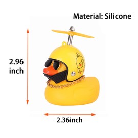 4 Pack，Bike Bell，Lovely Yellow Duck Bike Bell,Rubber Duck for Car Decorations,Cute Cartoon Yellow Little Duck Shape，Dashboard Interior，Cute Propeller，for Kids Toddler Children Adults Sport Outdoor