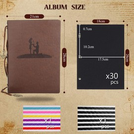 AIOR Photo Album Scrapbook 60 Pages, Vintage Leather Scrap Book DIY Memory Books, Wedding Gifts for Her Him, Birthday Presents for Women Men (Wedding)