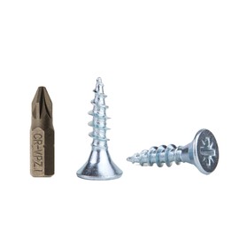 (Pack of 1000 pcs) Zinc Plated Steel Wood Screws 2.5 x 10 mm, Pozi-Drive Head Screws, Fasteners, Countersunk, Chipboard Screws (1000)