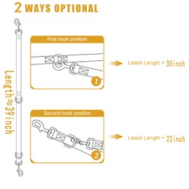 Double Ended Dog Leash,for Obedience Training Easy to Use,Lightweight,Soft for Large and Medium Dogs (Black, 1M*2.5CM)