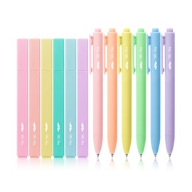 Mr. Pen- Aesthetic Highlighters and Gel Pens, 12 Pack, Pastel Color Bible Highlighters No Bleed, Colorful Ink Gel Pens Fine Point 0.7mm, Highlighter Pens, No Bleed Highlighters for Bibles, Gel Pens