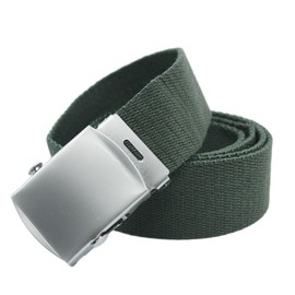 YEHMAN Unisex Canvas Belt Military Design, Adjustable Length 120 cm, Width 3.5 cm, khaki