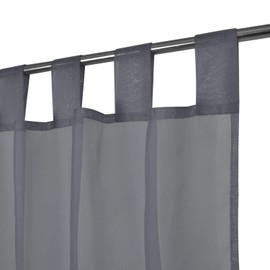 Megachest lucy Woven Voile Tab Top Curtain 2 Panels with ties (28 colors) (dark silver, 56" wideX90 drop(W142cmXH228.5cm))