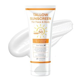 Protector solar de sebo de res SPF 50 con mineral: protección solar instantánea, óxido de zinc no nano, bloqueador solar sin grasa, fórmula no grasa - Playa, jogging, deportes al aire libre - 3 fl oz