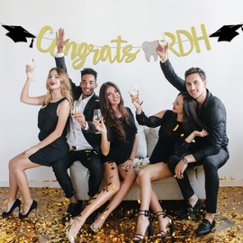 Congrats RDH Banner, Dentist Graduation Party Decorations, Holy Molar You Did It, Hygienist Grad, Hygiene Queen New Dental Graduation Party Decorations Gold Glitter