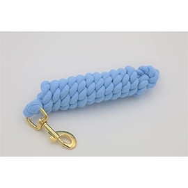 Horse/Pony Cotton Lead Rope with Brass Clip 1.8m (Light Blue)