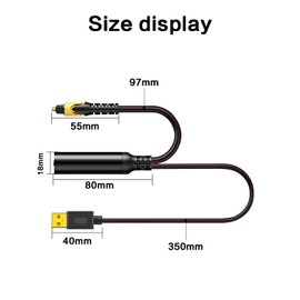 Poyiccot 3.5mm to Optical Audio Cable, Analog to Digital Converter, 3.5mm Jack AUX to Optical Audio Adapter with USB Power Cable for TV, Set-top Box,Sound Box, 20cm
