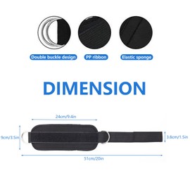 Ankle Straps for Cable Machines for Kickbacks, Work Out Cuff Attachment for Home & Gym, Adjustable Ankle Strap with Double D-Rings and Neoprene Support(Black)1pcs. (1)