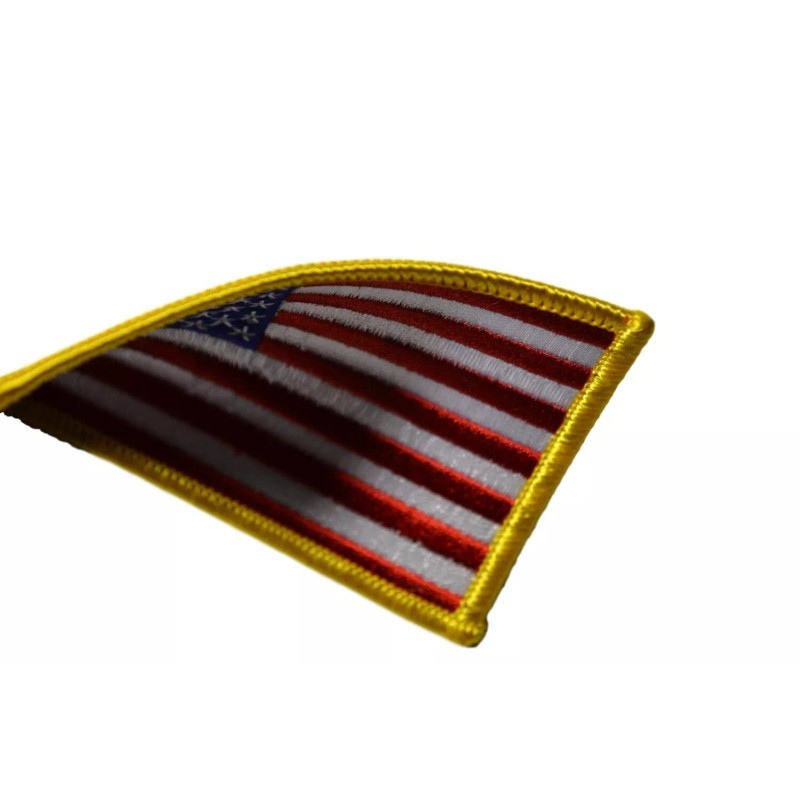 Skyhawk 2x REVERSE AMERICAN FLAG EMBROIDERED PATCH iron-on GOLD BORDER