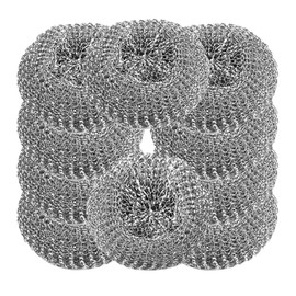 10pk Heavy Duty Galvanised Steel Scourers, Heavy Duty Scouring Pads, Stainless Steel Scrubber for Kitchen (38gm approx per Scourer)