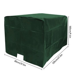 IBC Tank Cover, Water Tank Dustproof Anti-UV Protection Cover, IBC Container Cover, Tarpaulin Protective Cover Protective Cover for 600L/800L1000L IBC Tank Container (600L 120 x 80 x 100 cm, Green)