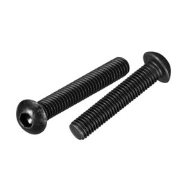 DTGN M12-1.75x55mm Button Head Socket Cap Screws - 2Pack - Good for Road Bicycle, Mountain Bike, Auto, Motorcycle - Carbon Steel Black Oxide - Hex Drive Fasteners