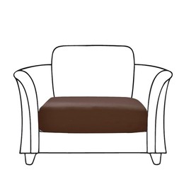 MIDODO Waterproof PU Leather Couch Cushion Cover 1pc Stretch Sofa Slipcovers Furniture Protector with Elastic Suitable for Armchair, Loveseat,3&4 Seater Sofa (1, Coffe)