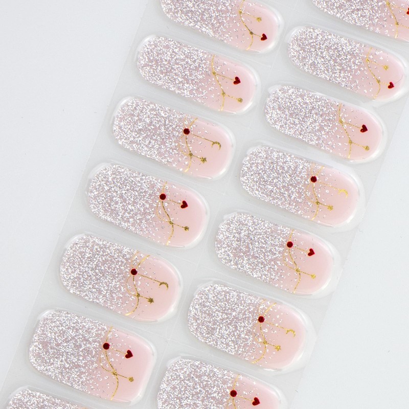 Semi Cured Gel Strips Nail Art Sticker Wrap Glitter