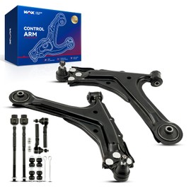 KAX Front Lower Control Arm w/Ball Joint & Sway Bar End Link & Tie Rod Ends Fit for 1995-2005 Chevy Cavalier Pontiac Sunfire Suspension Kit K620271 K620272 8pcs