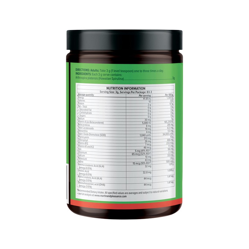 Martin & Pleasance Vital Plant Based Hawaiian Pacifica Spirulina Powder