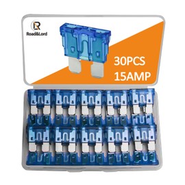30Pcs 15A Standard Blade Fuses Kit - Standard Automotive Car Fuse Blade Fuse Assortment, Fuses Automotive, 15A Standard Boat fuse, Auto Truck ATC/ATO/APR/ATS Fuse Kit for Car/RV/Truck/Motor