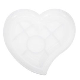 uxcell 1 Pcs Heart Tray Coaster Silicone Resin Mould, Tray Moulds for Resin Casting, Epoxy Resin Moulds for Coasters Trays DIY Art Cup Bowl Mats, Candle Holder, Home Decoration, White