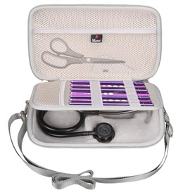Mchoi Stethoscope Case With Grooved, Suitable for 3M Littmann Classic III Stethoscope, Extra Room for Medical Bandage, Scissors and LED Penlight, Case Only