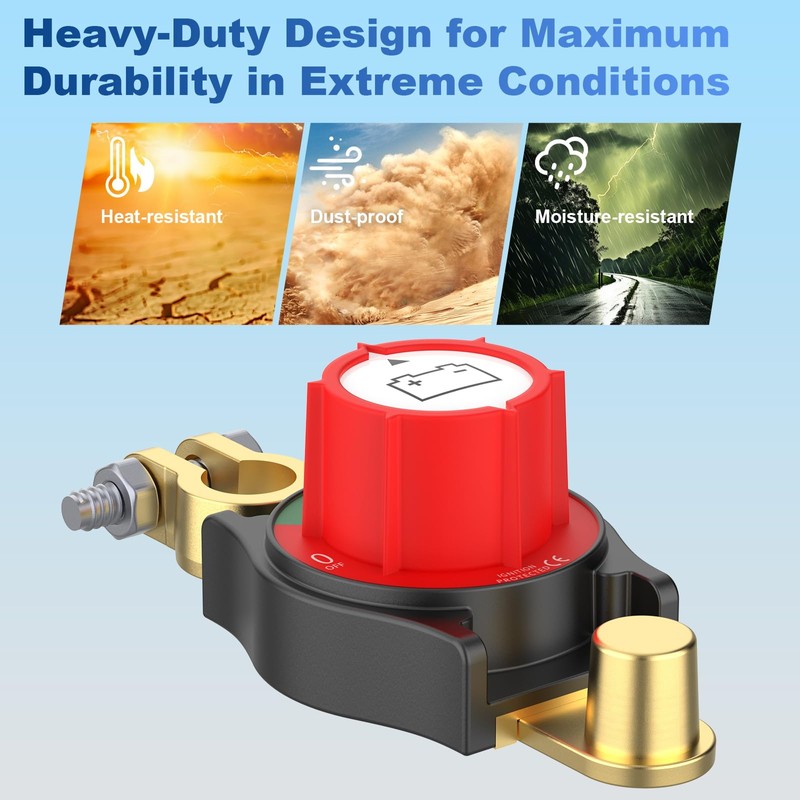 KTROVNN Top Post Battery Disconnect Switch, Car Battery Disconnect Switch,