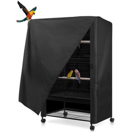 MUTUSHI Birdcage Cover Breathable Sunshade Bird Sleeping Cover Large Bird Cage Covers for Night (Black 23 * 13 * 21Inch)
