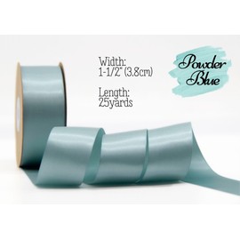 LASOIE Satin Ribbon for Flower Bouquet Gift Wrapping for Crafts Bows For Girls Hair Presents Bookmarks Birthday Party Decorations Wedding Invitations Decorative for Craft Powder Blue 38mm 1 1/2 Inches