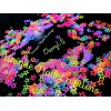 Unique Nail Creations STAR HOLLOW~MIX NEON!MULTI SIZES GLITTER~Nail•A