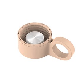 purifyou Replacement Cap for 40, 32, 22, 12 oz Reusable Glass Water Bottle with Time & Volume Markings, Non-Slip Silicone Sleeve, Stainless Steel Lid Insert, Sports Bottle for Water, Juice (Hazelnut)