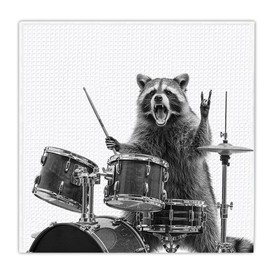 Threegoat 13x13 Cute Raccoon Kitchen Towels 1 PCS, Funny Racoon Gifts for Women, Raccoon Decor Hand Towels for Bathroom, Cute Animal, Women, Pet Owners Housewarming-05