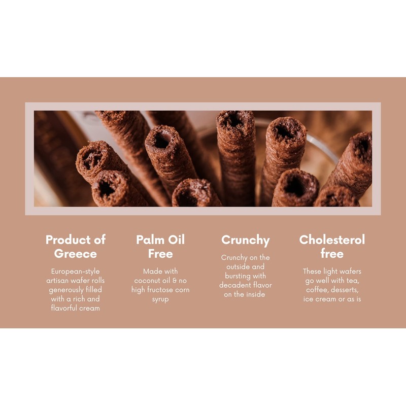 Cucina & Amore Crème-Filled Wafer Rolls, European Artisan Style, Made