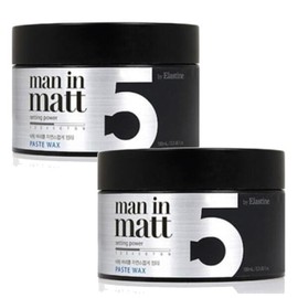 Elastin 엘라스틴 맨인매트 Man In Matt No5 페이스트 왁스 80g X 2개 펌 곱슬머리용 자연스럽게 정리 헤어젤 헤어스타일링 헤어왁스 부드러운 모발고정 Elastin Man In Matt No5 Paste Wax 80g x 2 for Perm Curly Hair, Natural Fixing, Hair Gel, Hair Styling, Hair Wax, Soft Hold