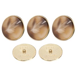 HARFINGTON 5 botones redondos de costura con patrón de metal de 48 L, 30 mm, 1-1/4 pulgadas, botón de repuesto de resina para coser ropa y bricolaje, color marrón claro