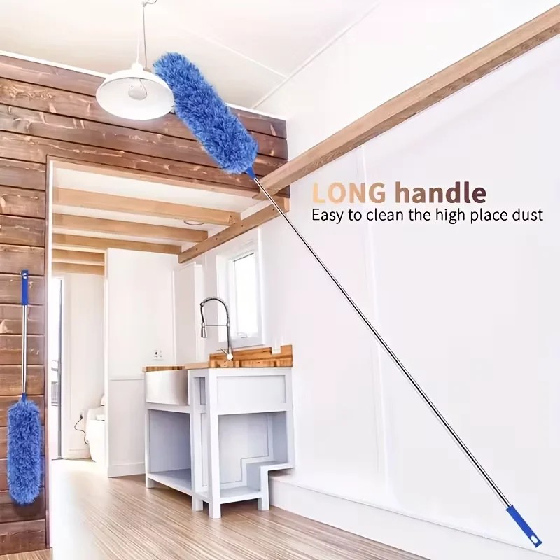 Extendable Microfiber Duster for High Cleaning – 60.63-Inch Bendable Washable