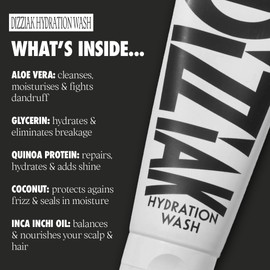 DIZZIAK Hydration Wash: Hair Shampoo, Scalp-Friendly Cleanser, Deep Cleansing & Long Lasting Hydration for All Hair Types, Refreshing & Smoothing, Vegan - 200ml