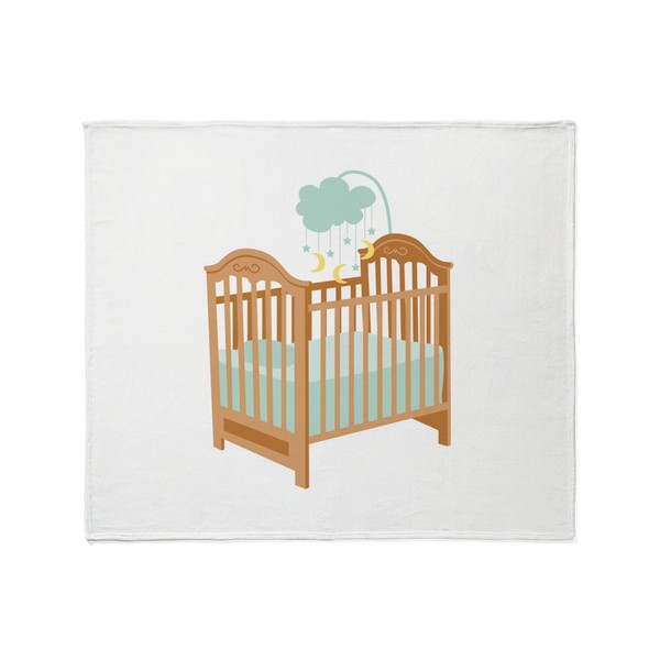 CafePress Crib with Sky Mobile Throw Blanket Super Soft Fleece