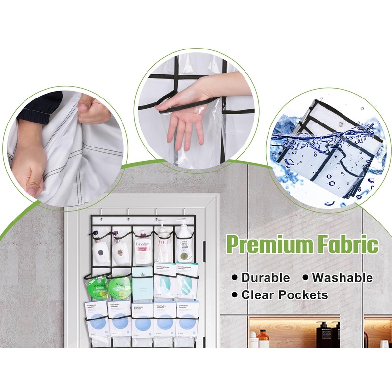 MISSLO 35 Clear Large Pockets Over The Door Shoe Organizer