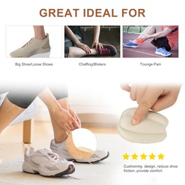 SIIHEA Tongue Pads for Shoe Too Big, Size Reducer, Non Slip Tongue Cushion Insert for Loose Shoe, Heel Pads Replacement Shoe Filler for Men Women, Size Large, Rubbing (Black)