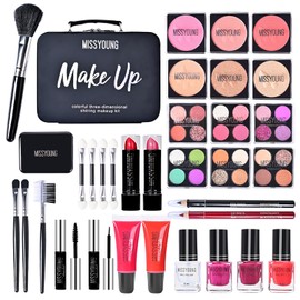 RoseFlower Preminum Makeup Set - Profession Make up Kit Include Foundation, Eyeshadow Palette, Lipstick, Brush Set Etc Complete Make-up Case for Women & Beginners Makeup Gift Set #1