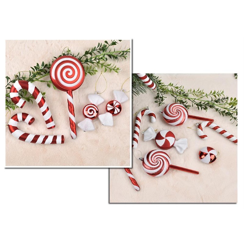 Red and White Lollipop Christmas Decorations Small Combinations Red and
