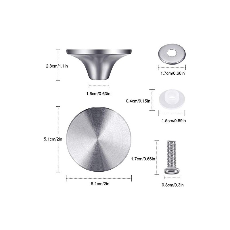 jingfei 4 Sets Dutch Oven Knob Stainless Steel Replacement Knob