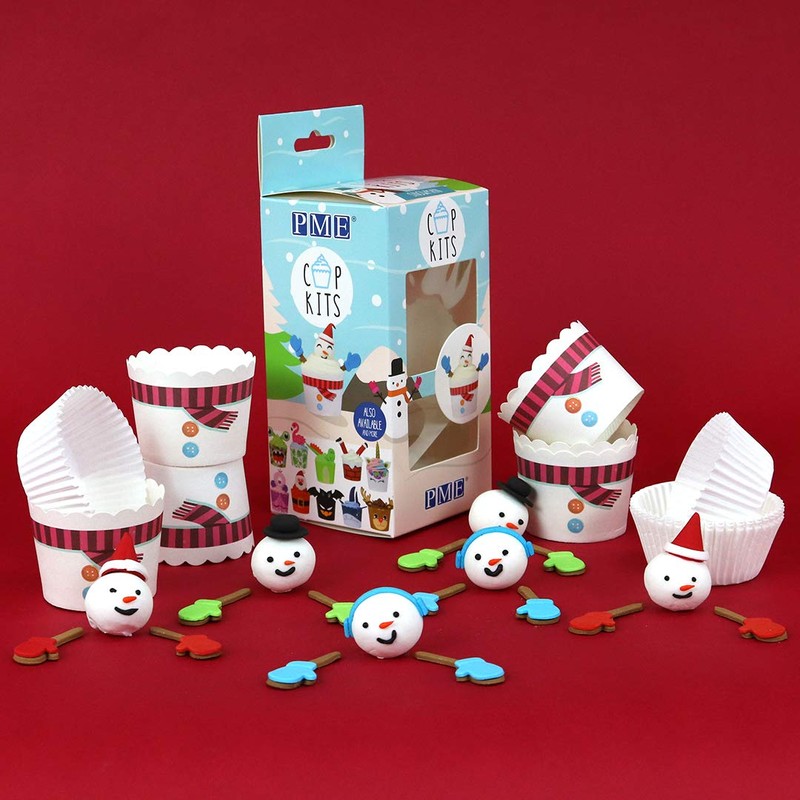 PME Cupcake Decorating Kit with Edible Toppers, Snowman
