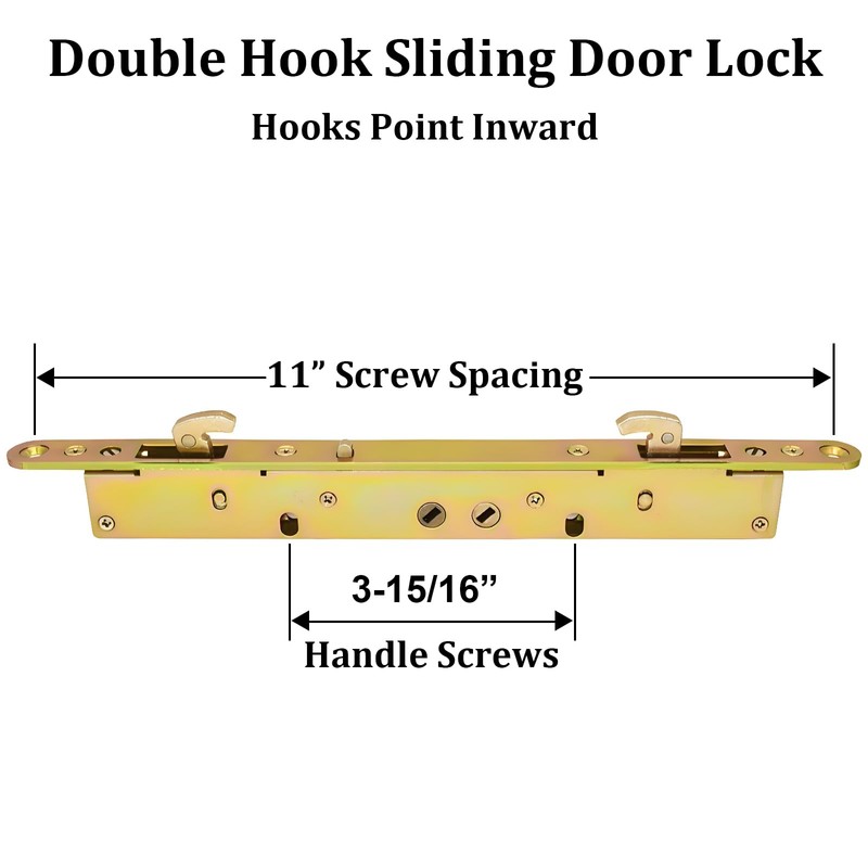 Multi-Point Mortise Lock for Sliding Patio Glass Door, Dual Point