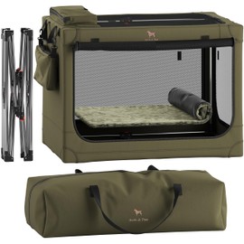 Noah & Paw Collapsible Dog Crate 36 Inches, XL Dog Crate for XL, Large Medium Breed, Travel Kennel for Car, Includes Pet Mat for Pet Cage, 2 Storage Pockets, Handbag, 10mm Locking Zippers 36*25*23