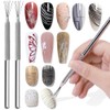 7-pin Nail Liner Brush Nail Art Tools, 2pcs Stainless Steel