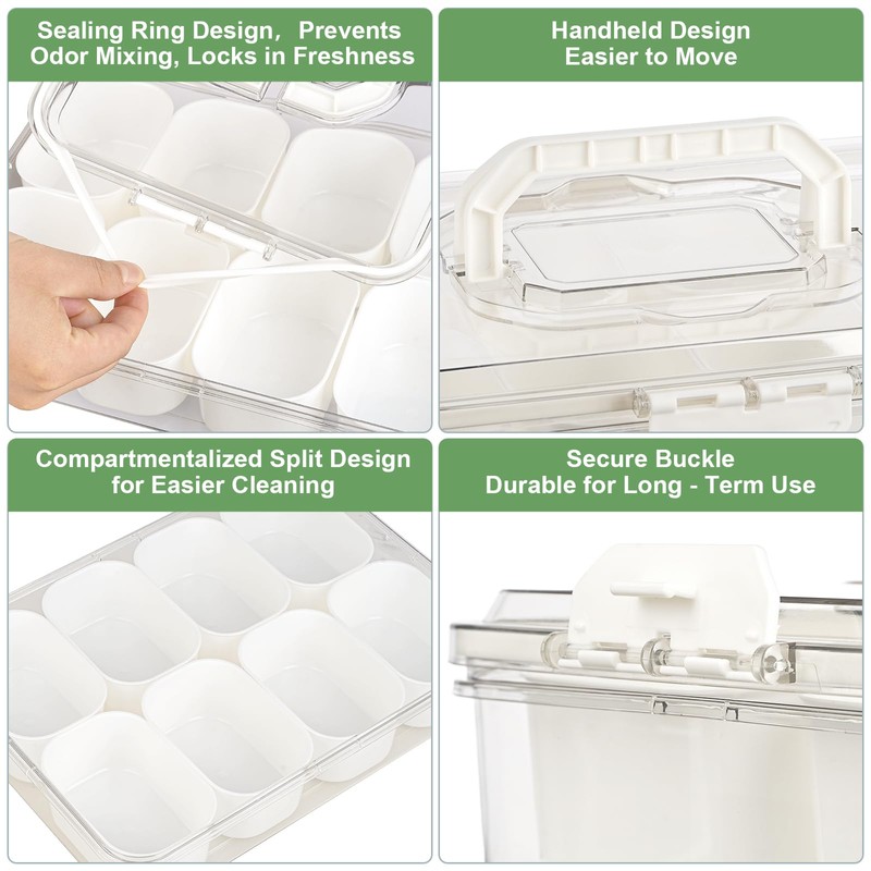IWTTWY Fridge Storage Containers, Plastic Food Containers with Lids, Snack